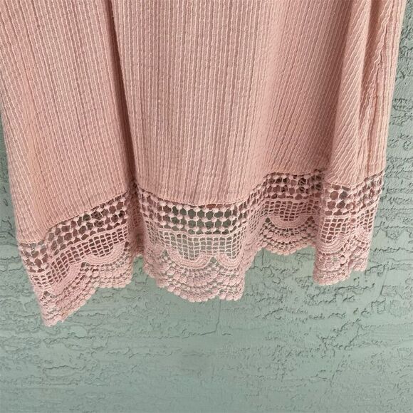 O'Neill Women's Pink Crochet Trim Textured Tank Top Size S Sleeveless - Picture 4 of 10